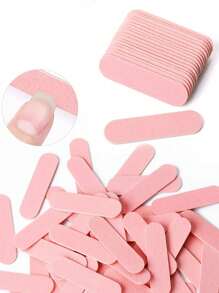 迷你指甲锉和橙木棒套装，适用于美甲贴片，20/50支迷你指甲锉套装，双面一次性指甲锉，木质角质层推棒，美甲修脚清洁工具