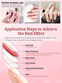 No Wipe Gel Top Coat, Shine Finish And Long Lasting, Soak Off LED Nail Lamp Gel Gifts For Women - Clear - View 7