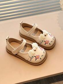 1 para dziewczęcych, prostych, eleganckich, płaskich butów ze skóry w stylu chińskim, odpowiednich na wiosnę/lato