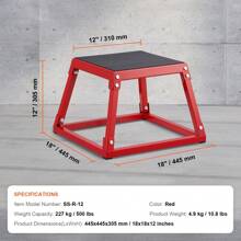 Plyometric Jump Box 12 To 30 Inch Plyo Box Steel Plyometric Platform And Jumping Agility Box Anti-Slip Fitness Exercise Step Up Box For Home Gym Training Conditioning Strength Training Red&Black - 12 Inch Red - View 7