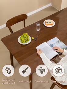 1 Piece PVC Transparent Tablecloth, Transparent Dining Table Protective Film, 1.0 Mm Thick Waterproof, Oil-Proof, Scratch-Resistant, Heat-Resistant Table Cover, Dining Table Surface Protective Film, Suitable For Home, Hotel, Dining Table, Coffee Table, Home Use - Multicolor - View 3