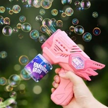 Presiona 1 tecla para producir automáticamente una pistola de burbujas, pistola de burbujas de ángel, un regalo navideño para niños, juguetes para exteriores, juguetes de burbujas, regalos de cumpleaños, juguetes para fiestas, pistolas de burbujas con luces portátiles. Sin agua de burbujas, sin batería.