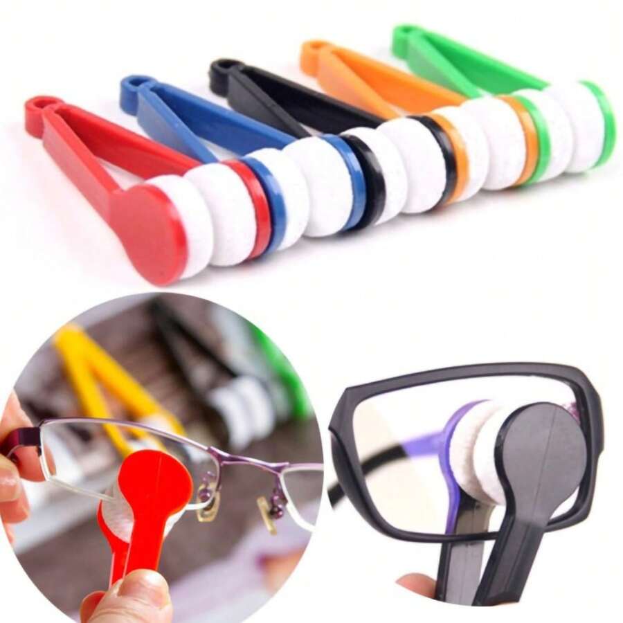 6 Peças Clipe Portátil para Limpeza de Óculos, Kit de Ferramenta de Limpeza de Óculos Multifuncional, Limpador de Óculos de Moda Miniatura para Tela de Telefone, Lente de Câmera, Escova, Pano de Microfibra, Adequado para Estudantes, Homens, Mulheres, Idosos