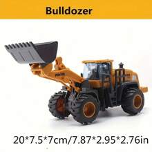 1pc Kids Construction Vehicle Toy Set - Manual And Pull-Back Plastic Excavator And Loader, Black And Brown, Suitable For Children 3-6 Years Old - Fun Christmas And Halloween Gifts,Back To School - Yellow - View 12