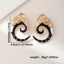 1 Pair Geometric Crystal Elephant Shape Drop Stud Earrings For Women - Multicolor - View 2