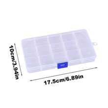 1pc Transparent Separable PP Material Jewelry Storage Box, Compartment Jewelry Organizer, Jewelry Beads Transparent Display Box - Clear - View 2