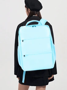 Release Buckle Decor Functional Backpack Laptop Backpack Business Travel Anti Theft Slim Laptop Backpack Water Resistant College School Computer Bag For Men Fits 15.6 Inch Laptop Summer Springbreak Step Into Spring Beach Bag Travel Bag - Blue - View 2