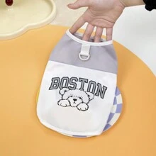 宠物服装 狗背心、趣味文字设计、猫用轻便 T 恤、春夏装 - 黃色 - 查看 6