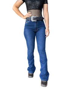 Women's Country Flare Jeans High Waist With Elastane - 藍色 - 查看 3