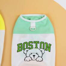 宠物服装 狗背心、趣味文字设计、猫用轻便 T 恤、春夏装 - 黃色 - 查看 5