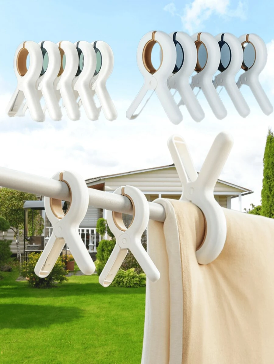 5pcs Seamless Clothespin Household Strong Windproof Non-Slip Clothes Quilt Holder To Dry Quilt Clip Multi-Functional Clothespin