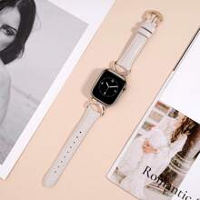 适用于 40mm、41mm、42mm、44mm、45mm、38mm、46mm、49mm 女士表带 - 超薄精致，防汗舒适 - 简约优雅时尚 - C 形金色表扣设计 - 兼容 Series 10、9、Ultra、SE、8、7、6、5、4、3、2、1 - 替换表带配件 - 星光粉 - 查看 3