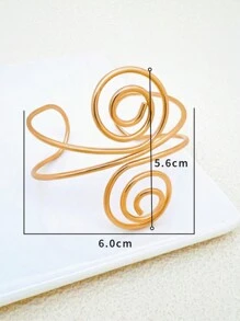 1pc Fashion Metallic Muzieknoot Manchet Armband, Vintage Stijl Gegalvaniseerde Metalen Bangle Geschikt Voor Dagelijks Gebruik, Cadeau Voor Vrouwen