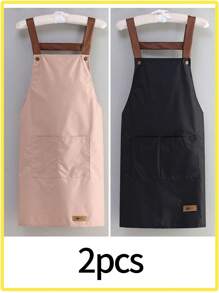 Waterproof And Oil Resistant Canvas Apron - Floral Design, Adjustable Waistband, Breathable Fabric, New Kitchen Home Cooking Oil And Stain Resistant Apron, Kitchen, Bathroom, Family, Household Products,Waterproof Oil Resistant Cooking Apron With Pockets - Adjustable And Multi-Purpose, Suitable For Coffee Bars And Restaurants