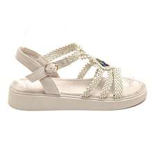 Damen Plateau-Sandalen mit Schnallenverschluss, geeignet für den Alltag Outfit - Beige - Übersicht 2
