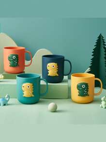 1 件可爱恐龙卡通牙刷架 - 创意浴室漱口杯和饮水杯，塑料家居浴室装饰夏季