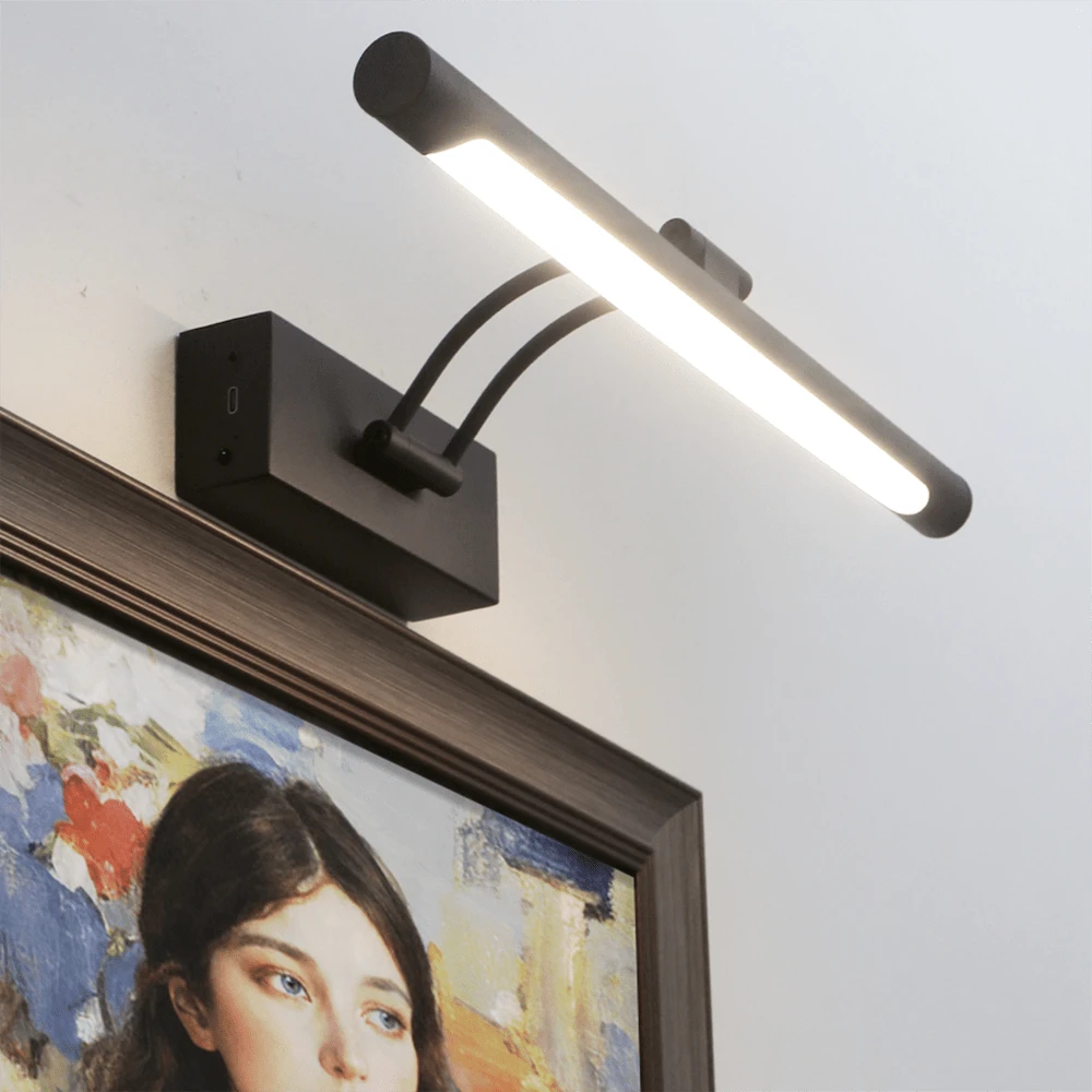 Modern LED Gallery Wall Light Home Decor Fixtures Simplicity LED Charging Wall Lamp Black/Gold Stepless Dimming Aluminium Rechargeable Wall Light Button/Touch Switch Luxury Home Decor For Loft Garden Porch Gallery Living Room Kitchen Island Bedroom Bedside Indoor Lighting Hallway Lamp Coffee Shops Entrance Toilet Restaurant Entrance Staircase Decoration Fixtures - Multicolor - View 5