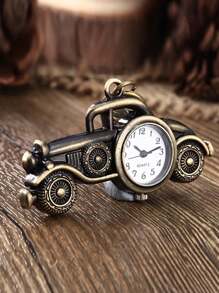 Classic Cars Key Shape Pocket Watch Vintage Bronze Keychain,Novelty Quartz Watch Keychain Pendant Bag Accessories Creative Gift Nurse Watch,Valentine'S Day Gifts,Gifts For Friends Key Chain Charms,Souvenir Gift For Xmas Birthday - Bronze - View 5
