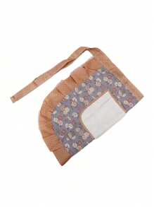 Tablier de cuisine à mi-corps antissalissures avec motif floral, vêtement de travail pour la taille pendant la cuisine