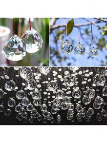 10pcs/50PCS Crystal Sun Catcher Pendants, Home Decoration Crystal Pendant Window Decoration Hanging Ornaments - Multicolor - View 4