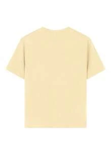 Tween Girl Casual Graphic Print Crew Neck Short Sleeve T-Shirt, Summer Top - Apricot - View 4