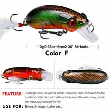 CISEA F2 Crank Fishing Lure Tungsten Jig Fishing Swivel Jig Top Water Lure Bait Soft Plastic - Multicolor - View 10