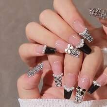 24pcs Long Coffin Shape Nude Natural French Manicure Nail Strips With 1pc Jelly Gel And 1pc Buffers, Suitable For Party, Wedding And Daily Wear, Instantly Upgrade Your Styling Press On Nails