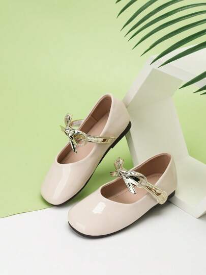 أحذية فلات مناسبة للأطفال للرقص والعروض، مزينة بفيونكة على الطراز الأميري، مناسبة للربيع والخريف