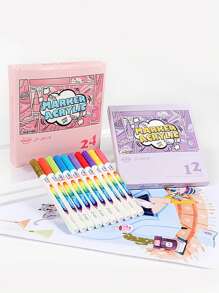 GuangNa 12/24/36/48/60/72/84/96/120 色圆头 2.0 马克笔 - 多色可选，不晕染，适合学校和艺术，适合朋友的返校文具文具礼物，返校礼物