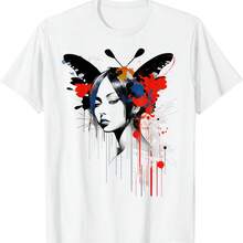 Anime Women Butterfly Human Abstract Graphic Anime T-Shirt