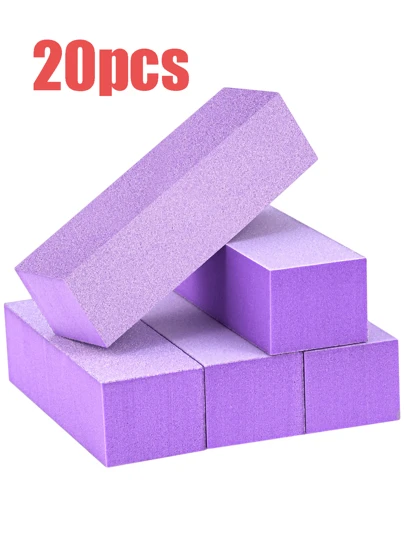 1pc/3pcs/10pcs/20pcs Nail Buffing Blocks, Medium/Fine Grit 100/180 Grit Polishing Blocks, Suitable For Acrylic Nails, Gel Nail Polish Nails, 3-In-1 Professional Pedicure Manicure Polishing Set, Nail Art Supplies, Nail Tools, Nail Art Tools, Back To School Season, Manicure, Nail Tools (Suitable For Nail Stickers)