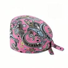 1 pieza Gorra de trabajo con estampado digital para mujeres/Gorra de enfermera, antibacteriana y antipolvo, adecuada para enfermeras, profesionales de belleza, amas de casa y personal de limpieza en instituciones médicas