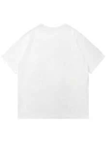 Camiseta casual de manga corta con cuello redondo y estampado de rayas para hombre, verano - Blanco - Ver 5