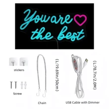 Customized LED Neon Sign With Multiple Fonts & Patterns, USB Powered Wall Decor For Bedroom, Salon, Bar, Kids Room, Store Opening, Personalized Gift For Birthday & Wedding Party, Pink Room Decor - Multicolor - View 6