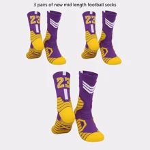 1 Par De Meias Esportivas De Elite Profissional Ao Ar Livre, Com Fundo Acolchoado Espesso E No.23 Impresso Para Basquete, Futebol, Futebol, Rugby, Hóquei No Gelo