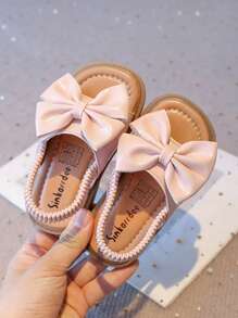 Nouvelles sandales d'été 2025 1 paire avec nœud décoratif pour bébé/jeune fille, bout ouvert