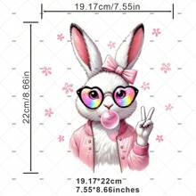1pc/2pcs/3pcs Easter Rabbit Bunny Patches Pattern Iron On Transfer Stickers For T-Shirts Sweatshirts Jeans Bag Clothing Accessories Masks Jeans And Backpacks Hats Pillows - Washable And Long-Lasting