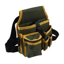 1PC Heavy-Duty Black Electrician Tool Pouch - Multifunctional Design With Waterproof Material, Adjustable Strap , And Comprehensive Handyman Toolkit - Stylish Waist Bag For Multi-Pocket Design For Seamless Storage & Easy Access Storage
