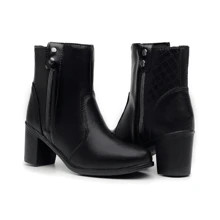 Women's Ankle Boot High Heel Short Shaft Luxury Style New Winter - màu đen - Xem 1