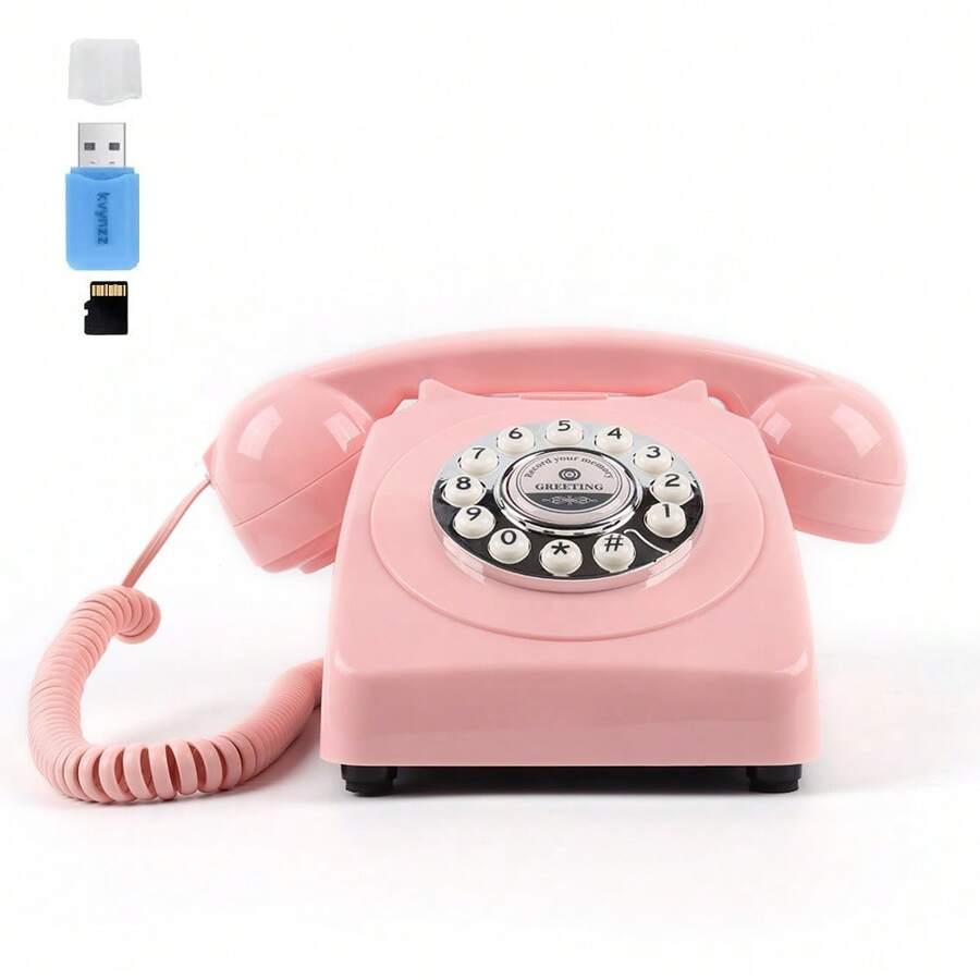Libro de visitas con audio para bodas, libro de visitas con estilo retro clásico para bodas, sin función de llamada - Rosa - Ver 1