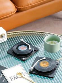 1pc/2pcs/4pcs/6pcs/8pcs/10pcs Creative Vintage CD Vinyl Record Coasters, Heat Insulating Cup Mats For Wedding, Party, Gift, Birthday, Christmas