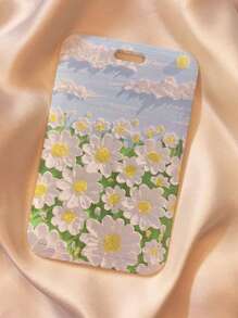 1 pezzo Portacard con motivo floreale, custodia protettiva per abbonamenti, tessere universitarie, con portachiavi, portabiglietti da visita multifunzione, adatto per ufficio e scuola, portafoglio da donna, portachiavi portacard