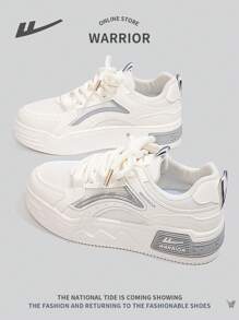 WARRIOR 1 Paar Damen Segeltuch Schnürschuhe, gepolstert stoßabsorbierend rutschfest komfortable Plateau Lässig Outdoor Sneaker mit niedrigem Schaft