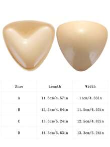 1 对双面自粘胸垫，胸垫粘垫，可重复使用衬垫，胸罩比基尼隐形加厚胸垫防水游泳 - 杏色 - 查看 8