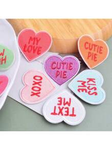 8pcs Heart Shaped Iron On Patches Cute Heart Colorful Embroidered Sew On Love Applique Patches DIY Accessories For Jeans Dress Clothing Repair And Decoration