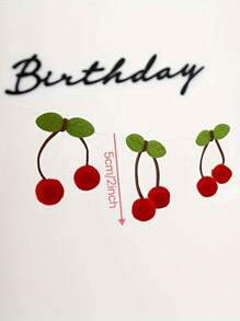 樱桃花环装饰，樱桃生日装饰绒球，樱桃毛绒球，DIY 穿线横幅，卧室墙壁装饰挂饰，节日派对房间和墙壁装饰 - 彩色 - 查看 6