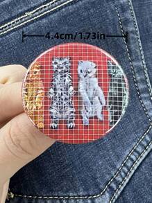 猫音乐专辑胸针，适合衣服、帽子、背包 - 适合朋友、同学和同事的时尚配饰 - 适合任何场合的独特而贴心的礼物