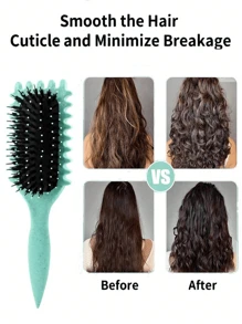 1 pieza Cepillo desenredante para cabello rizado, cepillo de paleta para mujeres con cabello natural y texturizado, cepillo de pelo liviano para cabello húmedo y seco, cepillo desenredante con cerdas flexibles, perfecto para cabello largo, grueso, rizado y ondulado, experiencia de desenredo sin dolor, apto para todos los tipos de cabello. Día de la Madre, Regalo para mi madre
