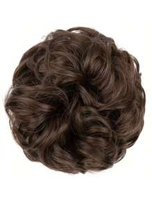 凌乱发髻假发，凌乱假发发片，弹力头带，卷发发髻凌乱发束 5 英寸波浪卷曲合成纤维适合日常佩戴 - 彩色 - 查看 18