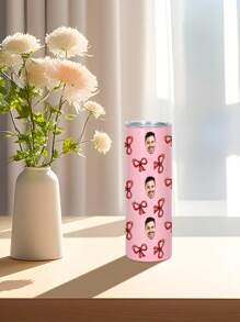 1 pieza Botella de agua personalizada de 600ml/20oz, taza personalizada con foto, taza de café de carro, taza recta portátil. Taza personalizada resistente al calor. Regalo para familia, amigos, parejas. San Valentín, Año Nuevo, Vacaciones, Regalos de Boda.